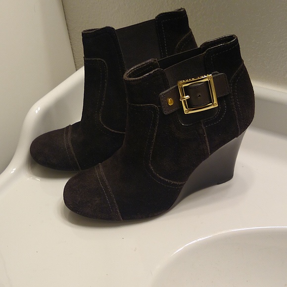 Tory Burch Adrienne Boots Brown Suede Ankle Booties Size 7 1/2 - Picture 3 of 8